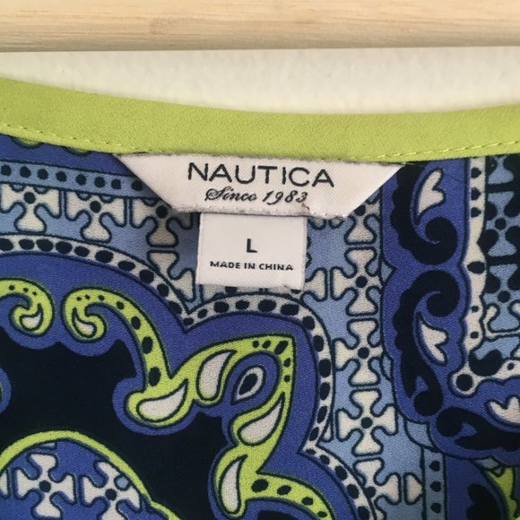 Nautica Boho Style Print Tunic with Neon Trim - Picture 3 of 12